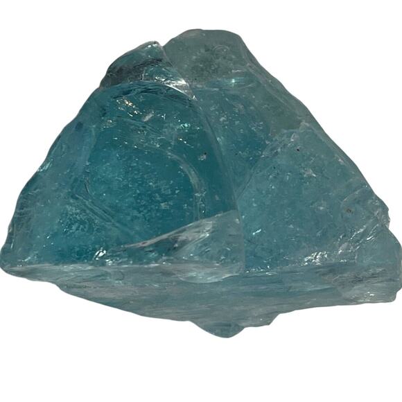 Sky Blue Translucent Art Glass Cullet Layered #5L139 - Picture 3 of 5